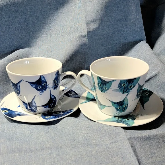 Rare KATIE EARY for Ikea GILTIG CAT Cup & Saucer - Picture 5 of 6